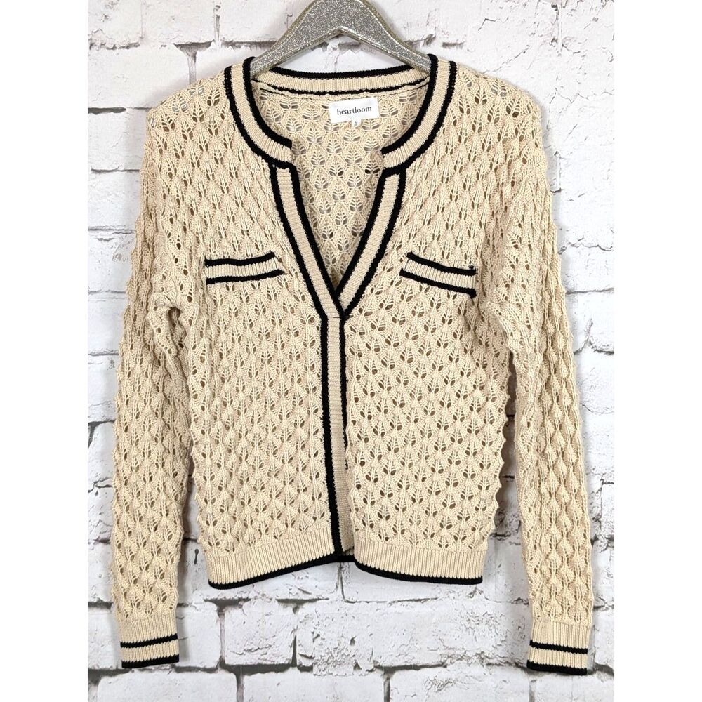 HEARTLOOM Revolve Sybil Sweater Cable Knit Preppy Classic Old Money Medium